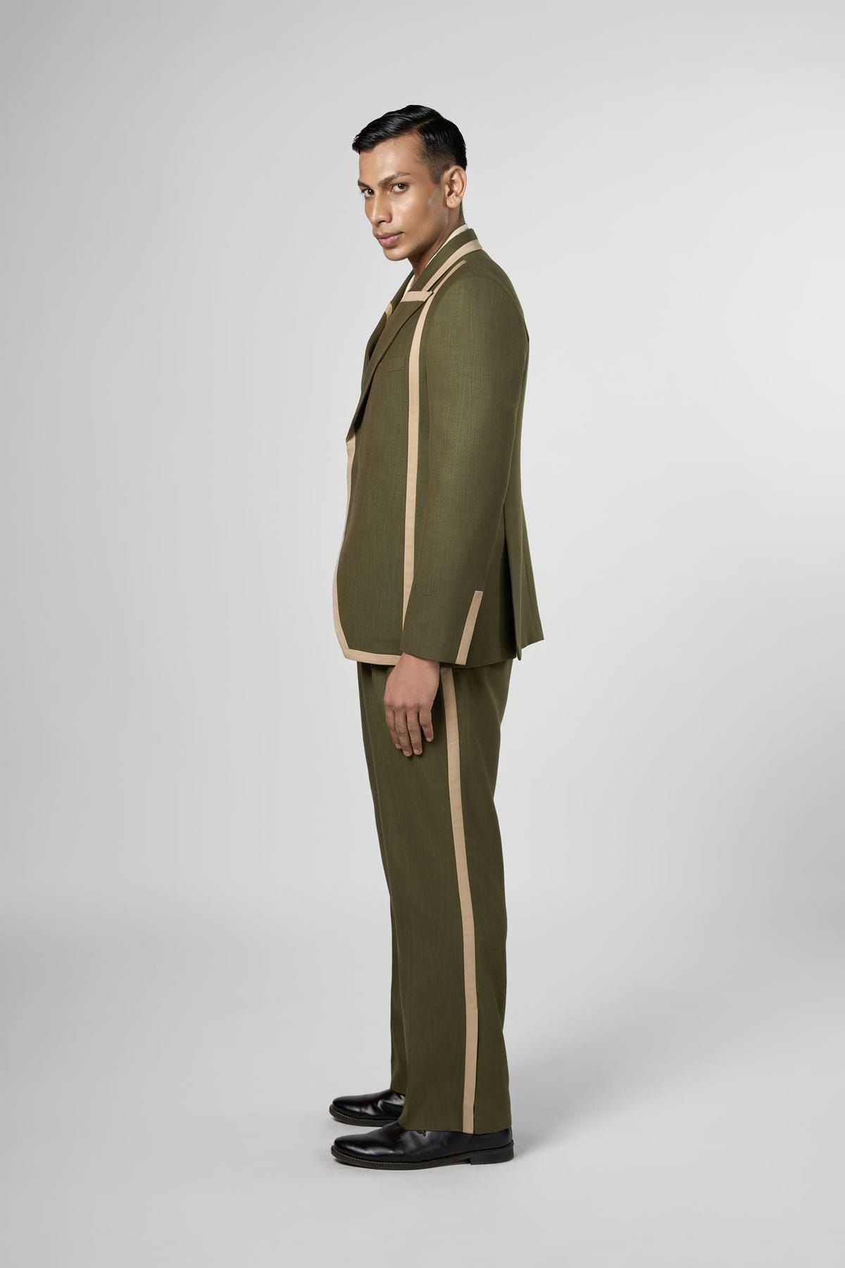 Olive Column Blazer - image 5