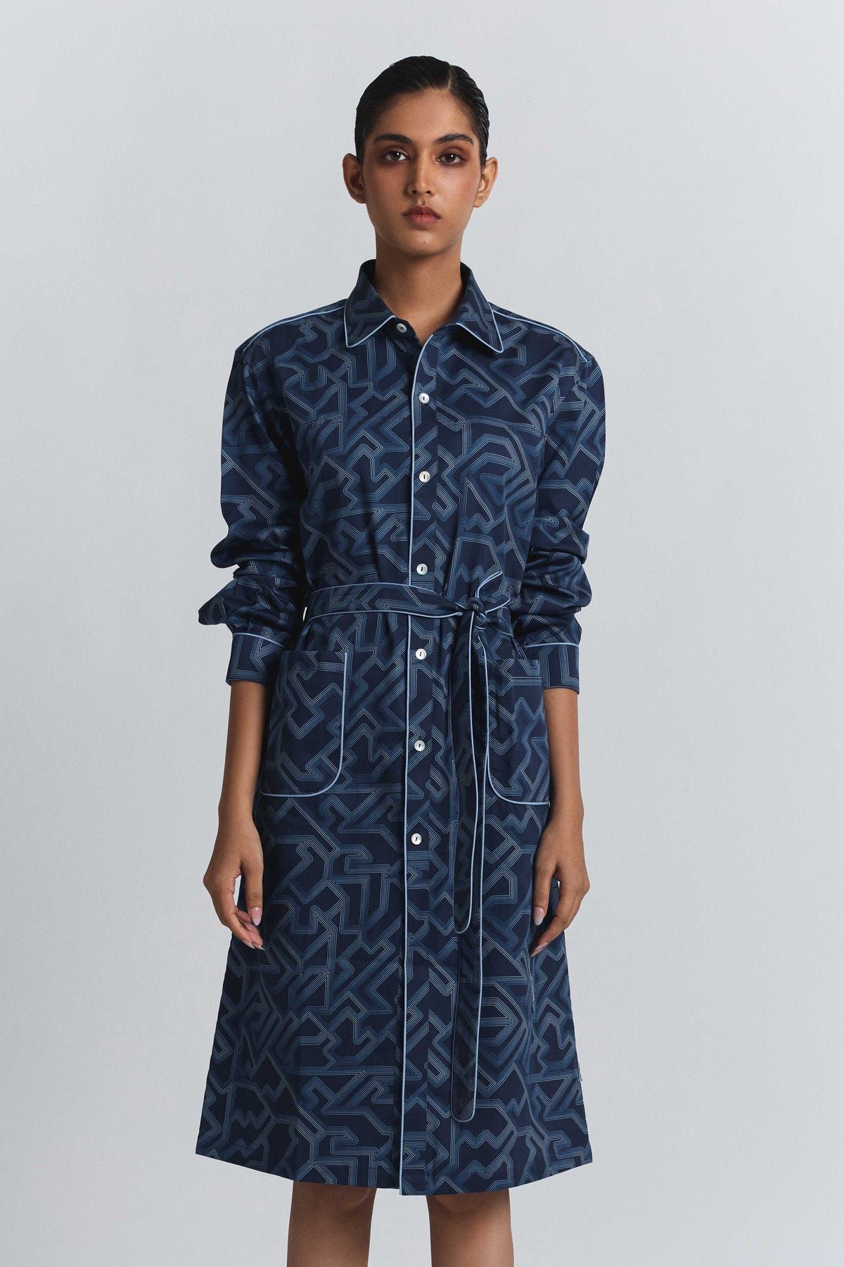 Navy Transitional Shirt Dress - image 1