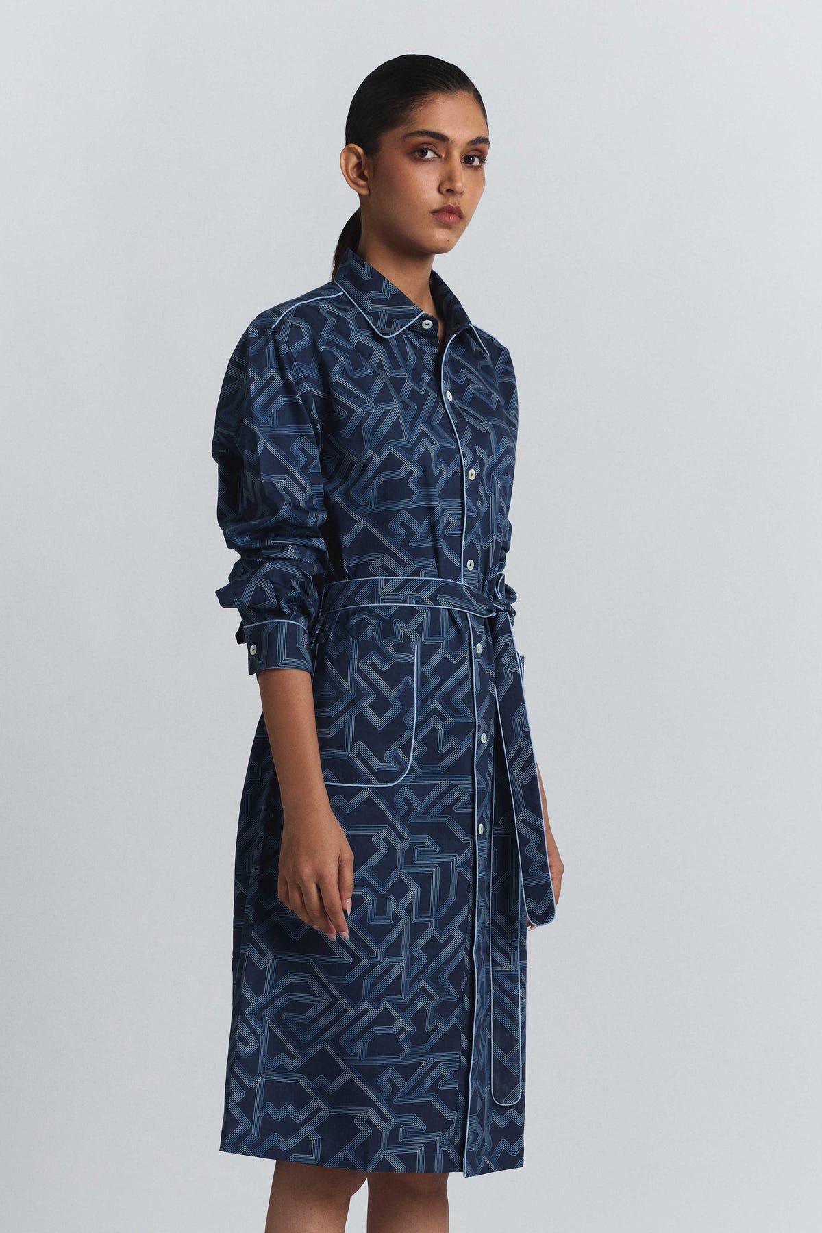 Navy Transitional Shirt Dress - image 3