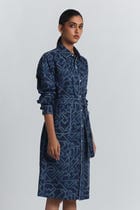 Navy Transitional Shirt Dress view 3