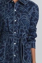 Navy Transitional Shirt Dress view 7