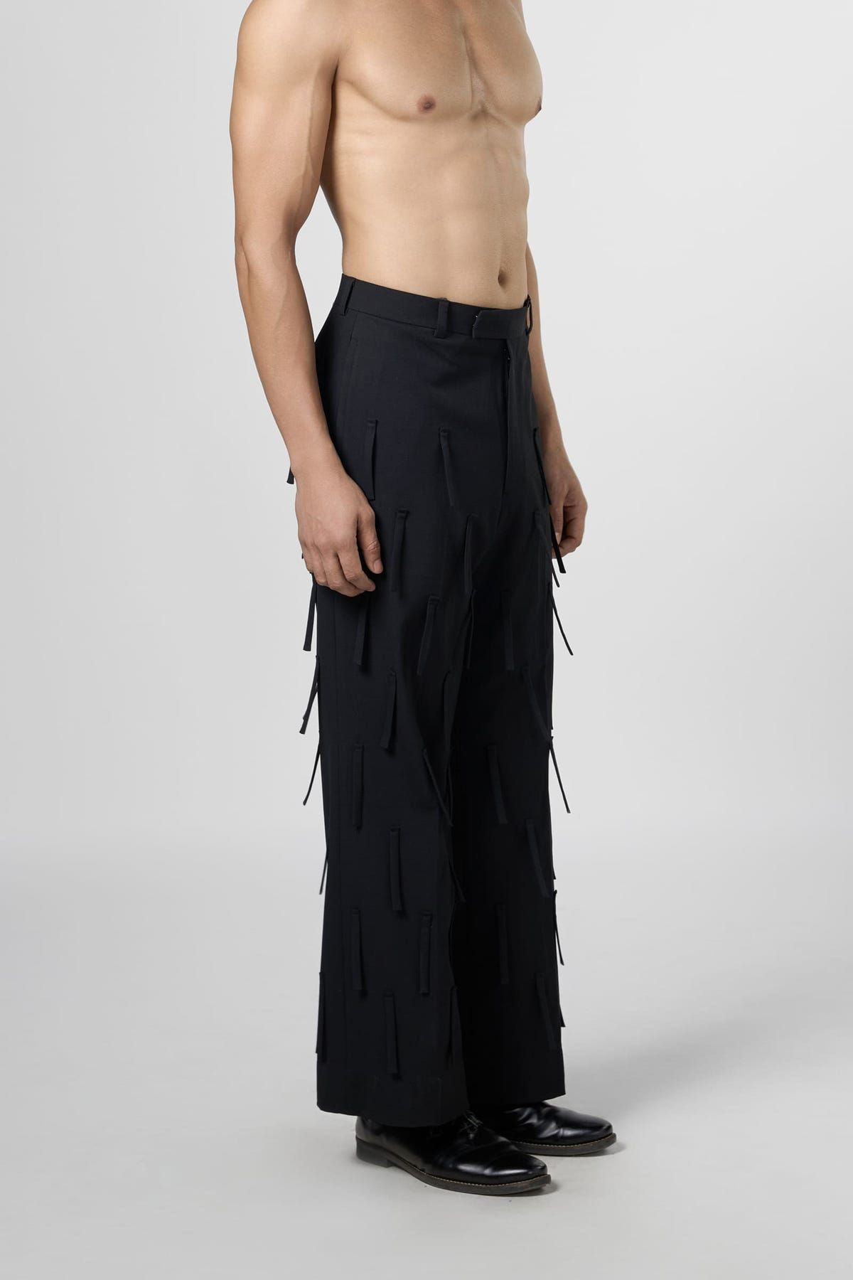 High Waist Fringe Texture Pants - image 3