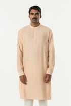 Geo Block Kurta - Beige view 1