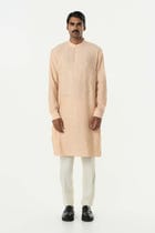 Geo Block Kurta - Beige view 3