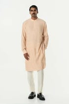 Geo Block Kurta - Beige view 5