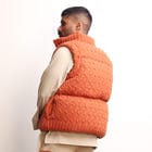 Pericardium Handknit Puffer Gilet- Orange view 3