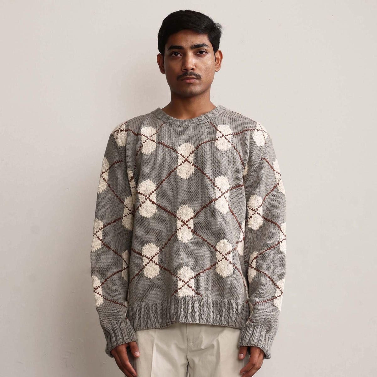 DNA Argyle Hand-Knitted Sweater - image 1