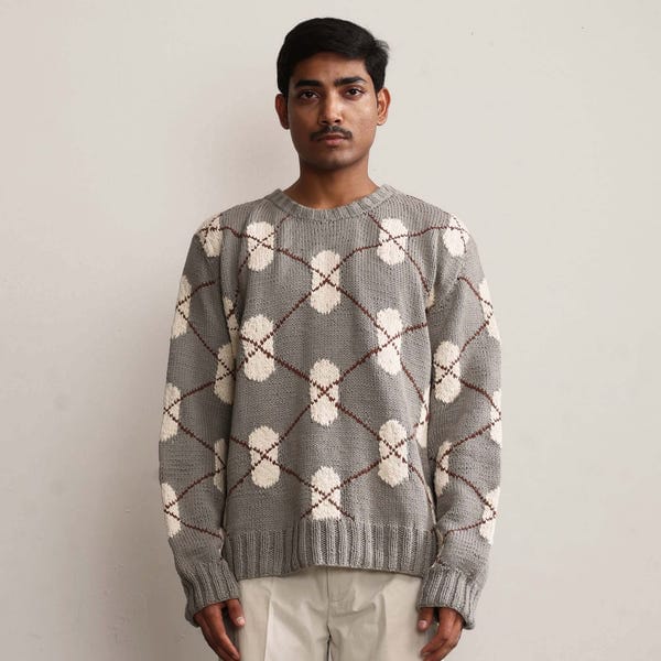 MARGN — DNA Argyle Hand-Knitted Sweater