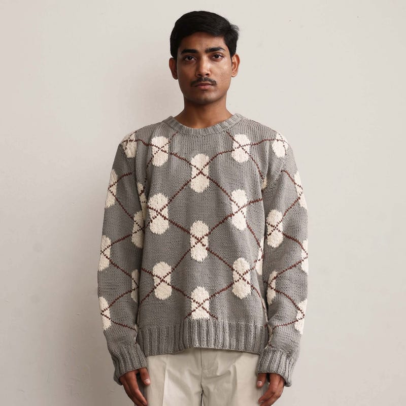 DNA Argyle Hand-Knitted Sweater