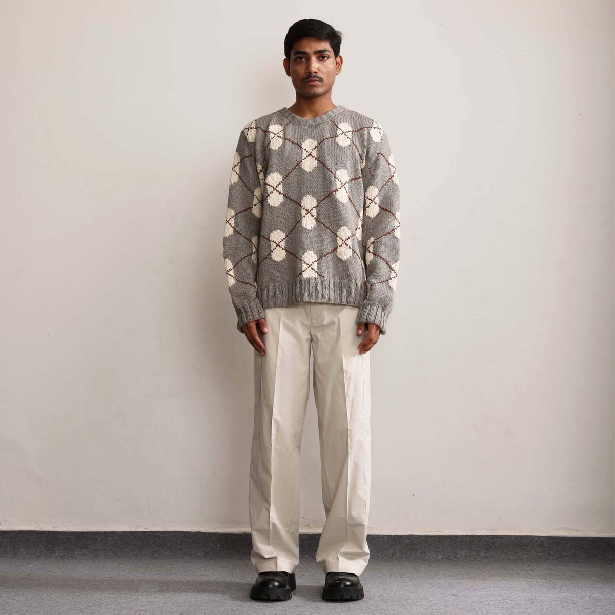 DNA Argyle Hand-Knitted Sweater - image 4
