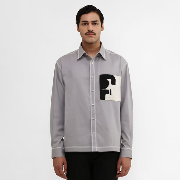 MARGN — HandKnit Patch Pocket Shirt- GR