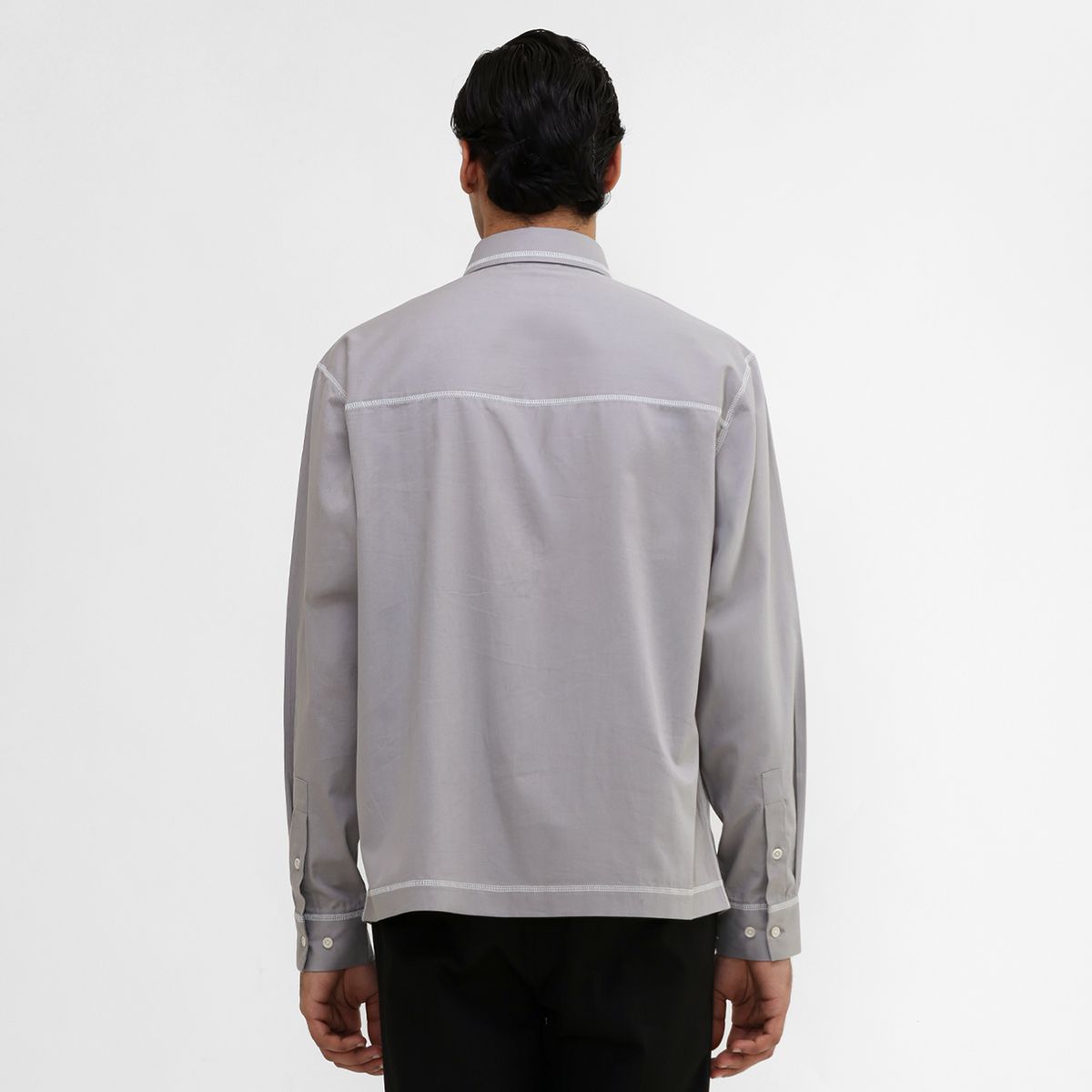 HandKnit Patch Pocket Shirt- GR - image 3