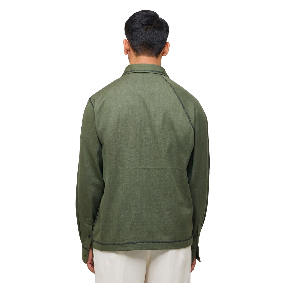 Canopy Denim Shirt Full Sleeves- Olive - image 5