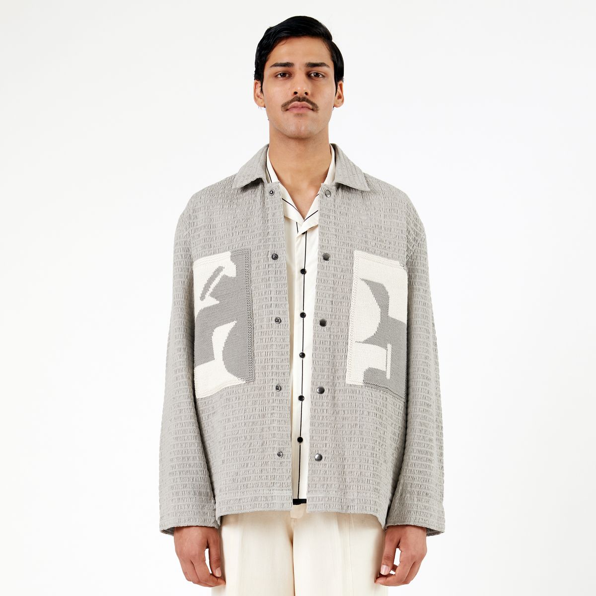 Collagen Overshirt 102- Gray - image 1