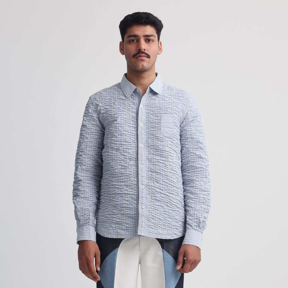 Actin Wrinkled Stripe Shirt - image 1