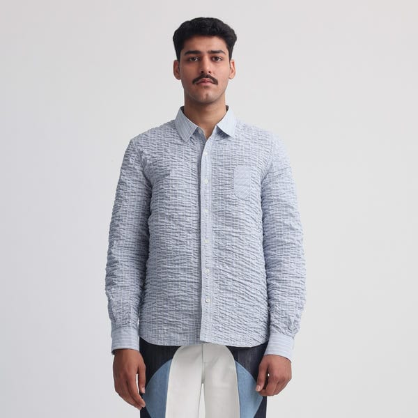MARGN — Actin Wrinkled Stripe Shirt