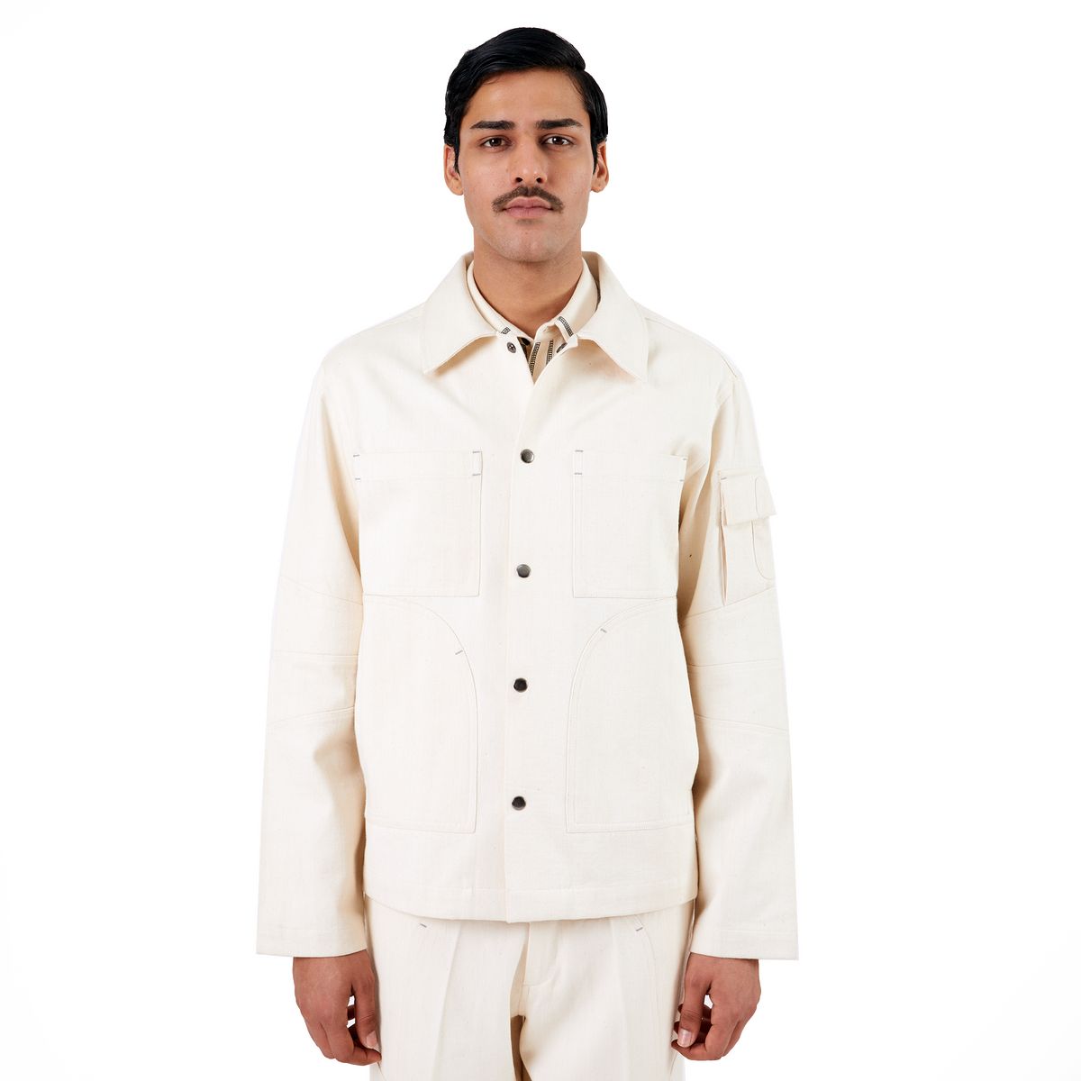 Elbow Overshirt- Off White - image 1