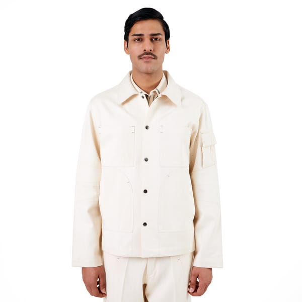 MARGN — Elbow Overshirt- Off White