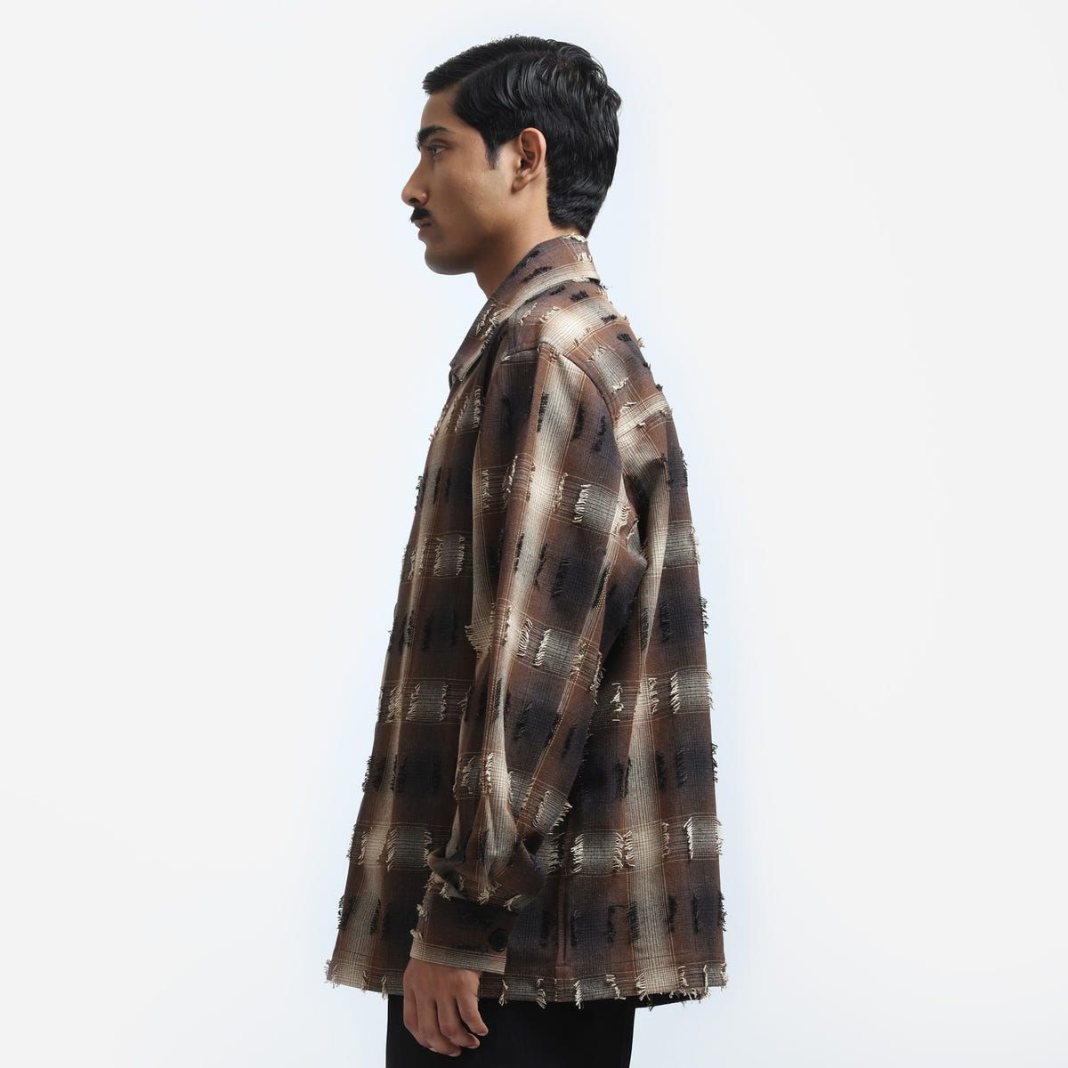 Medullary Ombre Checks Shirt - Brown - image 2