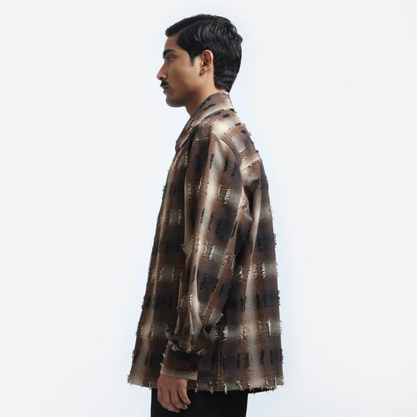 MARGN — Medullary Ombre Checks Shirt - Brown