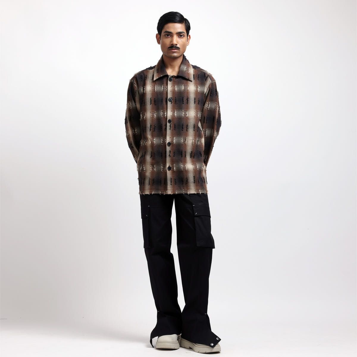 Medullary Ombre Checks Shirt - Brown - image 6
