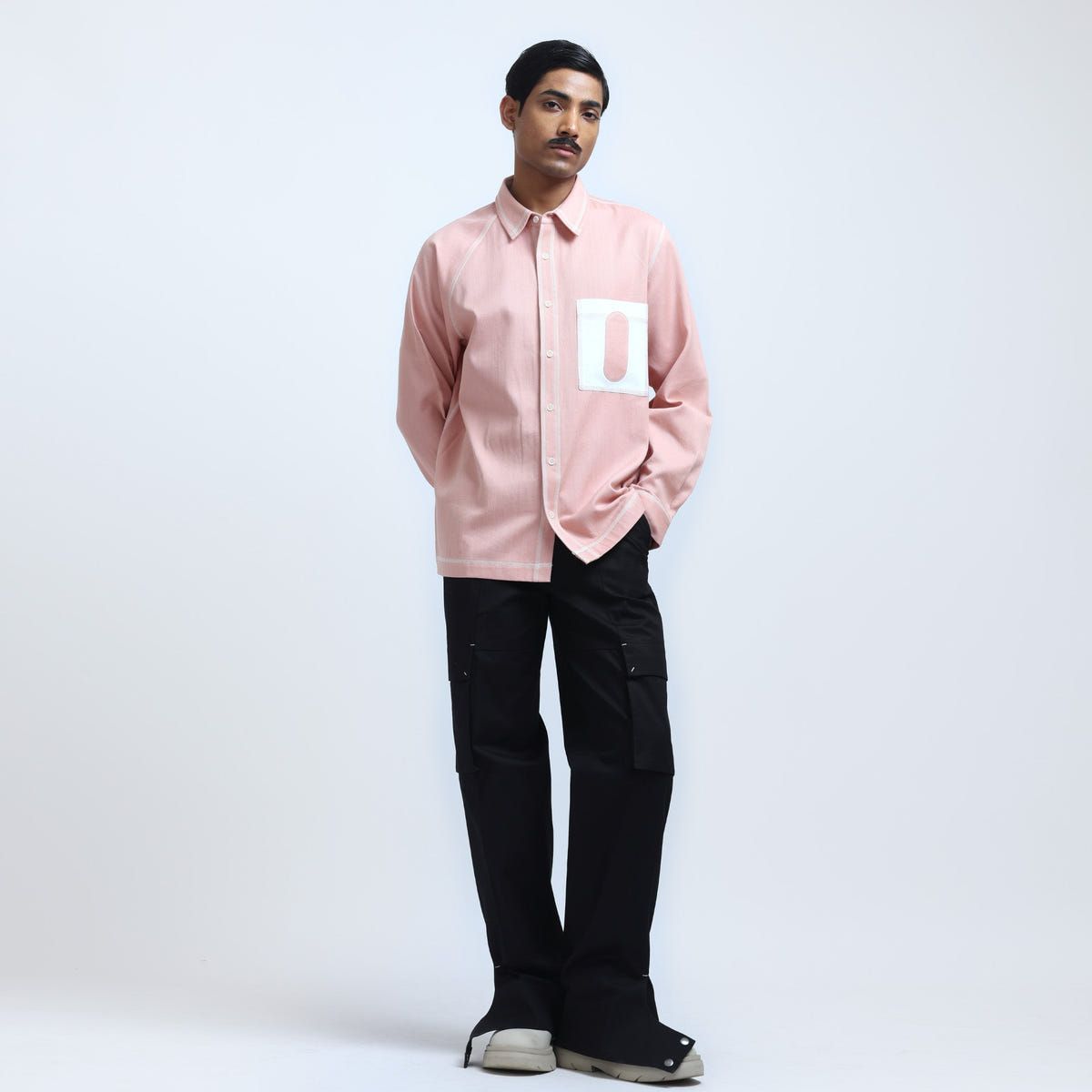 Canopy Denim Shirt- Salmon - image 5