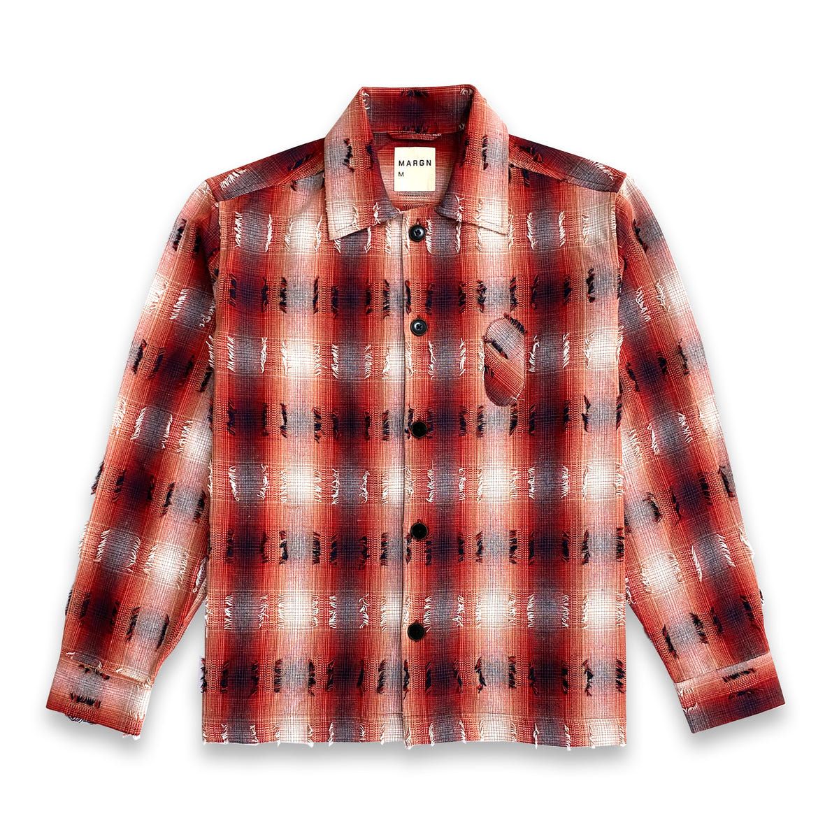 Medullary Ombre Checks Shirt- Red - image 4