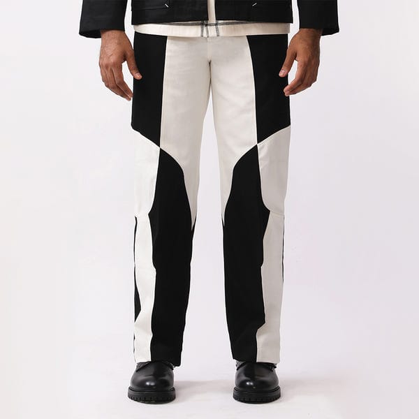 MARGN — Border Panelled Trousers- BL