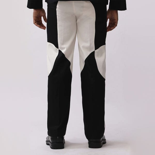 MARGN — Border Panelled Trousers- BL