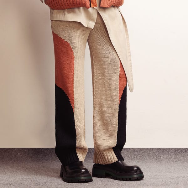 MARGN — Nucleosome Handknit Trousers- Orange