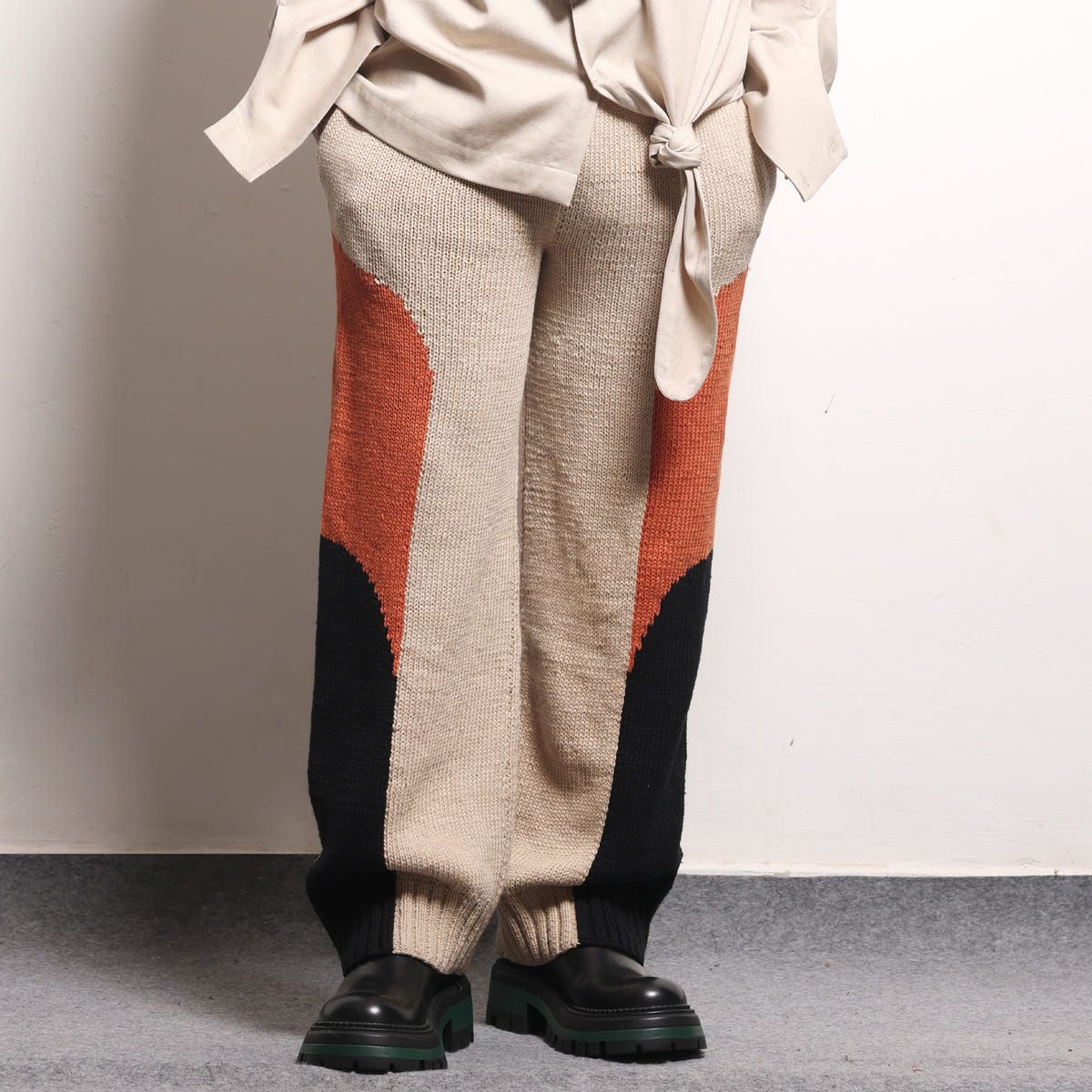 Nucleosome Handknit Trousers- Orange - image 2