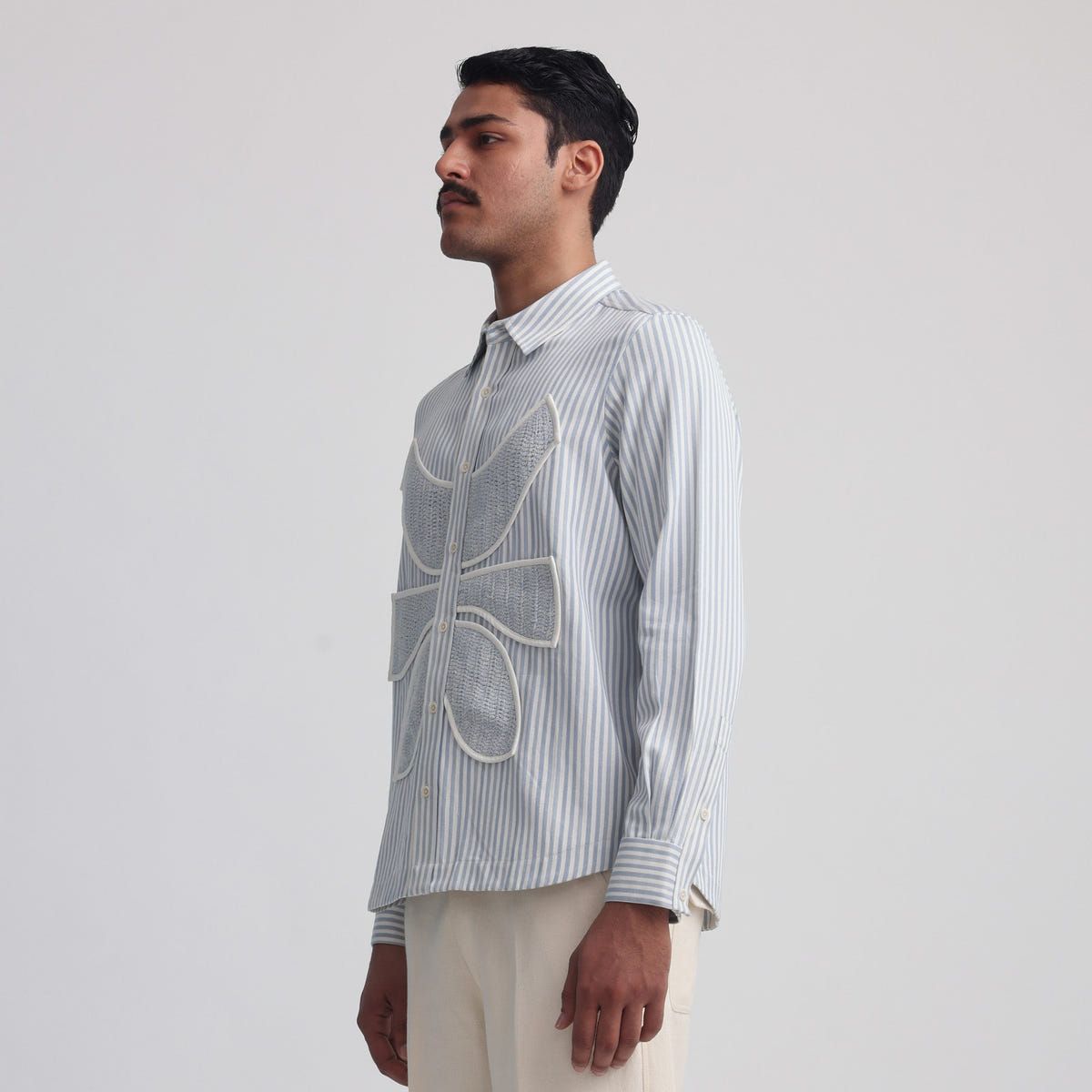 Vertebrae Symbolic Shirt Full Sleeves - Blue and White Stripes - image 2