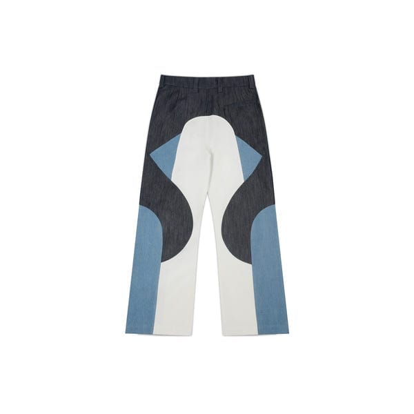 MARGN — Border Panelled Trousers-Blue