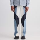 Border Panelled Trousers-Blue view 3