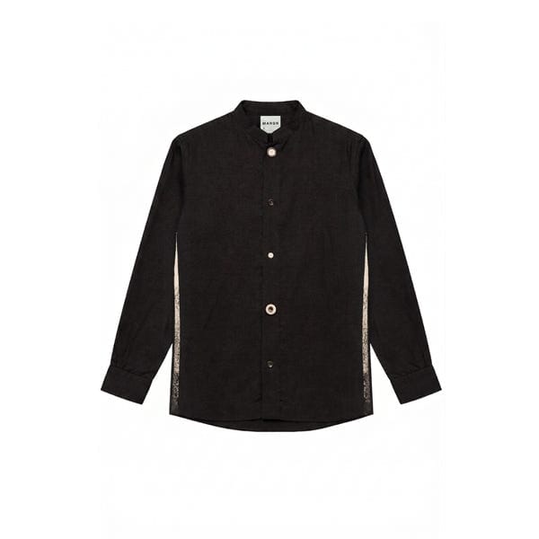MARGN — TENDON LINEN BLEND SHIRT- BL