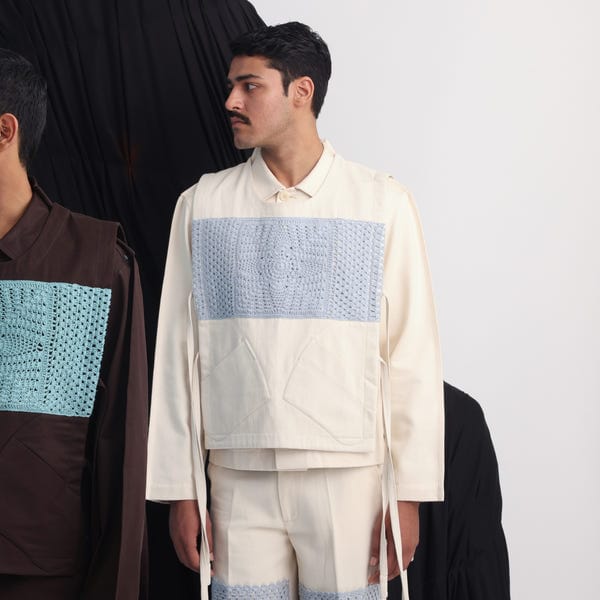 MARGN — Epidermis Crochet Applique Vest - OW