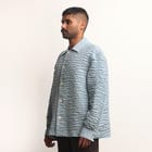 Actin Wrinkled Maheshwar Overshirt- Blue view 2
