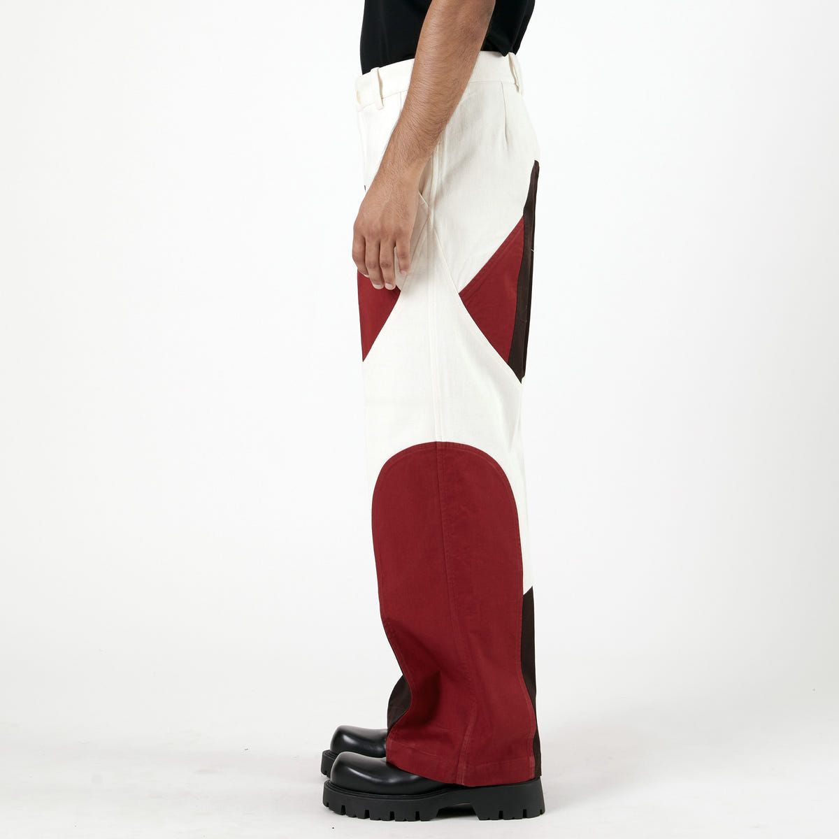 Border Panelled Trousers-Red - image 3