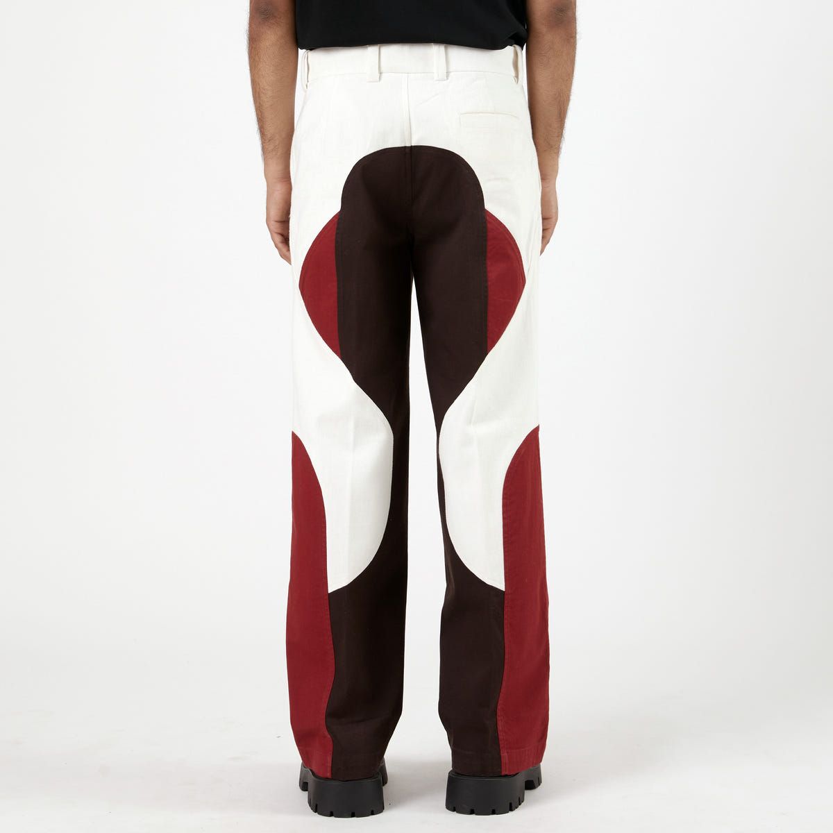 Border Panelled Trousers-Red - image 4