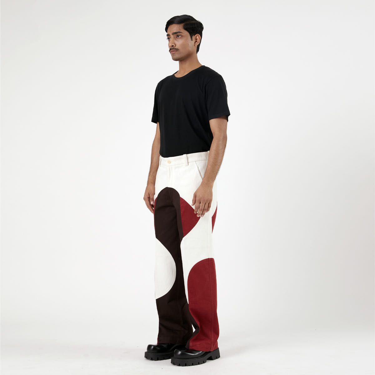 Border Panelled Trousers-Red - image 5