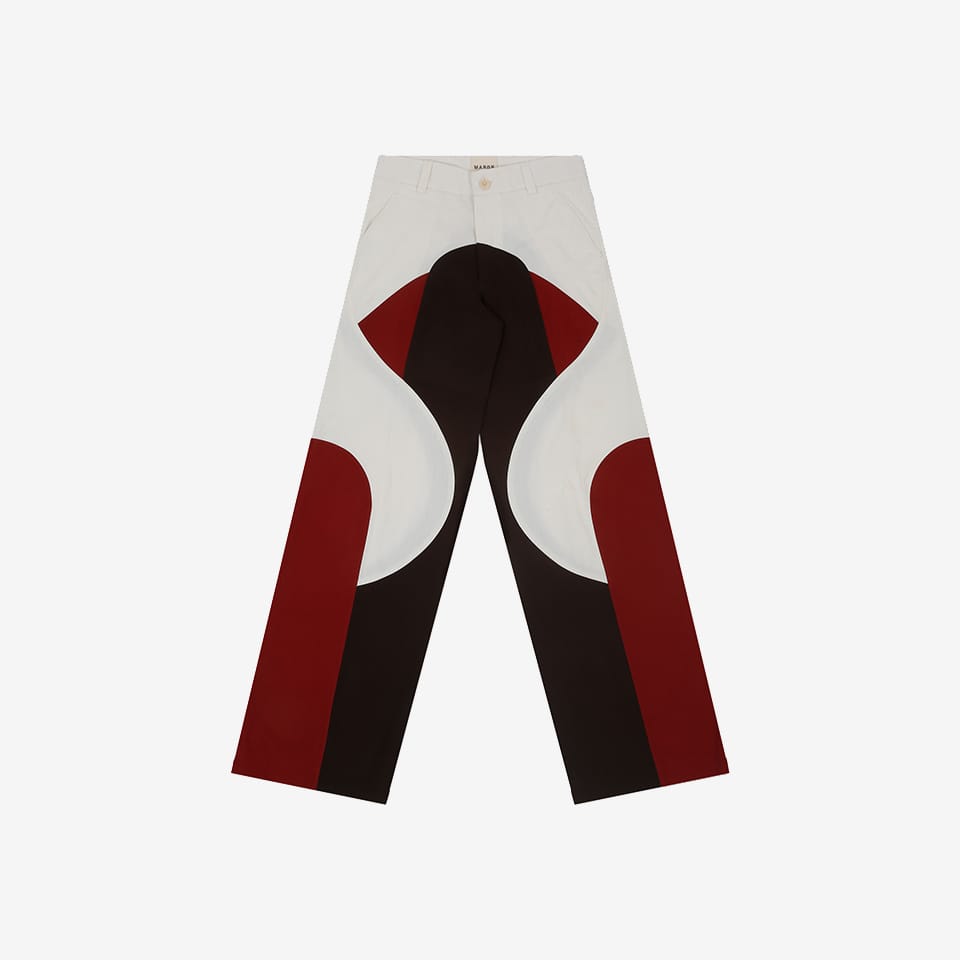 Border Panelled Trousers-Red - image 6