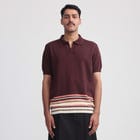 Canopy Striped Polo- Dark Magenta view 1