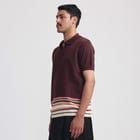 Canopy Striped Polo- Dark Magenta view 2