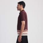 Canopy Striped Polo- Dark Magenta view 3