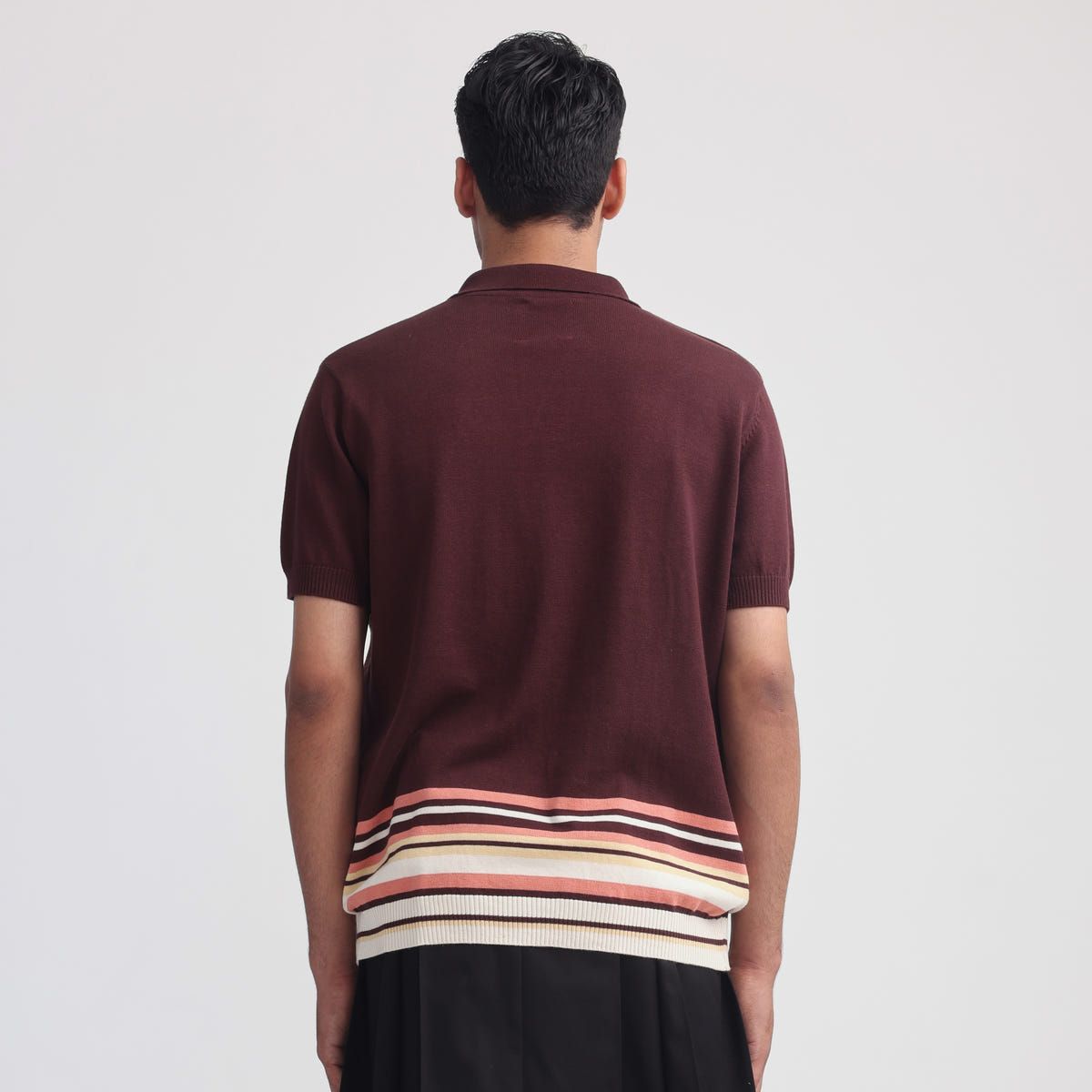 Canopy Striped Polo- Dark Magenta - image 4