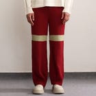 Fibula Striped Handknit Trousers-Maroon view 1