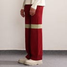 Fibula Striped Handknit Trousers-Maroon view 2
