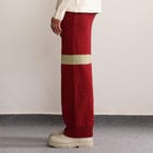 Fibula Striped Handknit Trousers-Maroon view 3