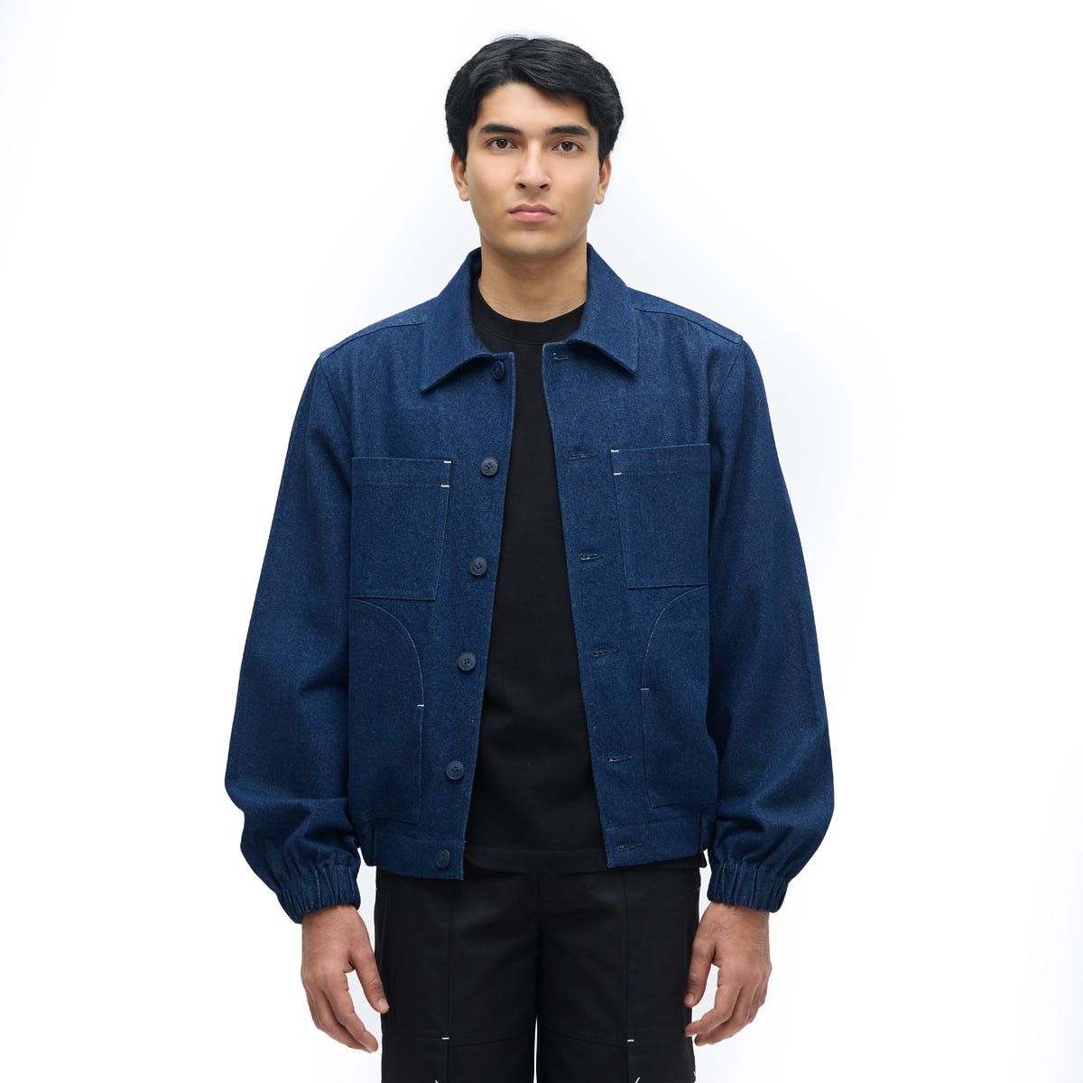 Elbow Denim Bomber Jacket - image 1