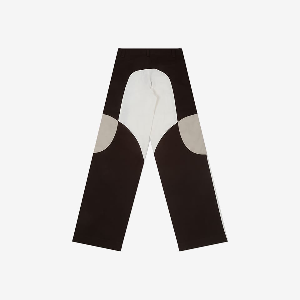 Border Panelled Trousers- Beige - image 2